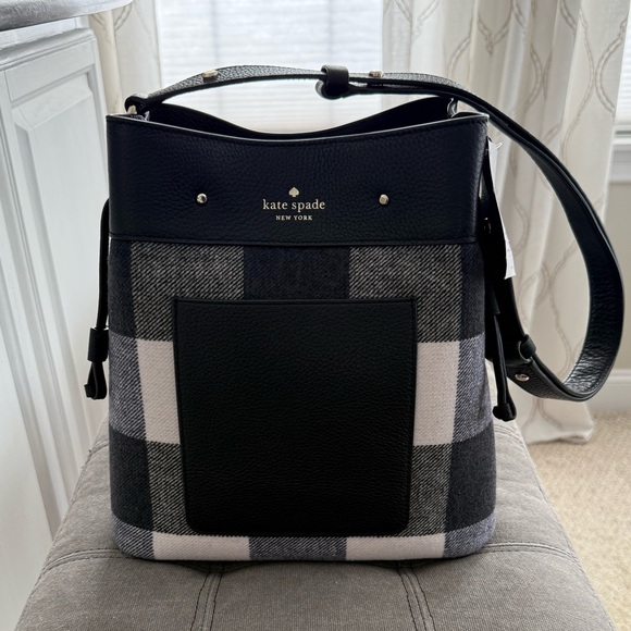 Kate Spade Black and White Checkered Men's Backpack - Picture 8 of 8